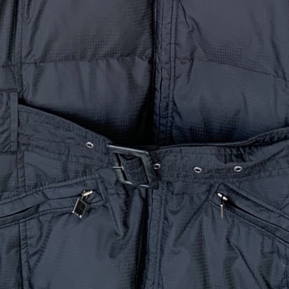 𝅺woolrich Down Filled Belted Long Puffer Jacket Black Women’s Size Large - Picture 5 of 15